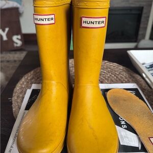 Hunter Mustard Yellow Waterproof Boots
